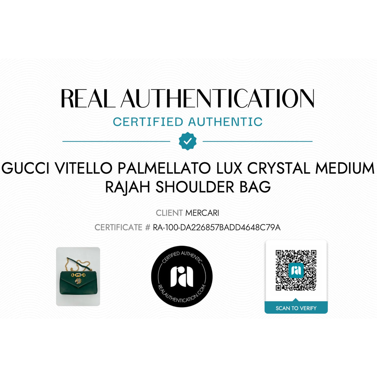GUCCI Rajah Medium Shoulder Bag in Vintage Green