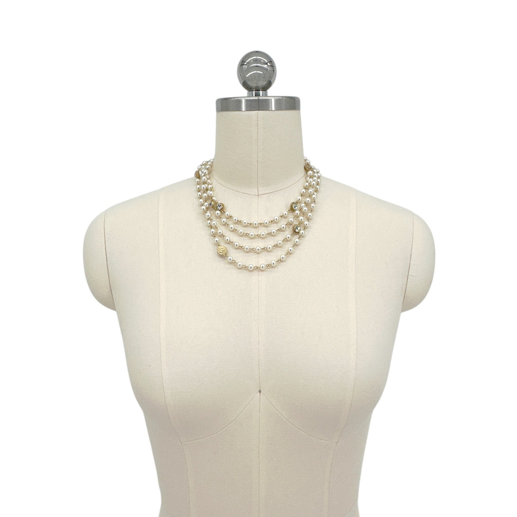 VSA Magdalena Necklace Pearl Gold