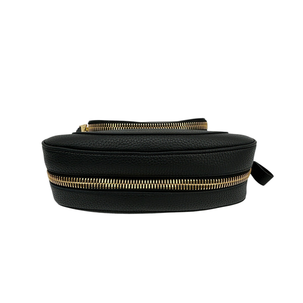 TOM FORD Jennifer Medium Double Strap Bag in Black Grained Leather