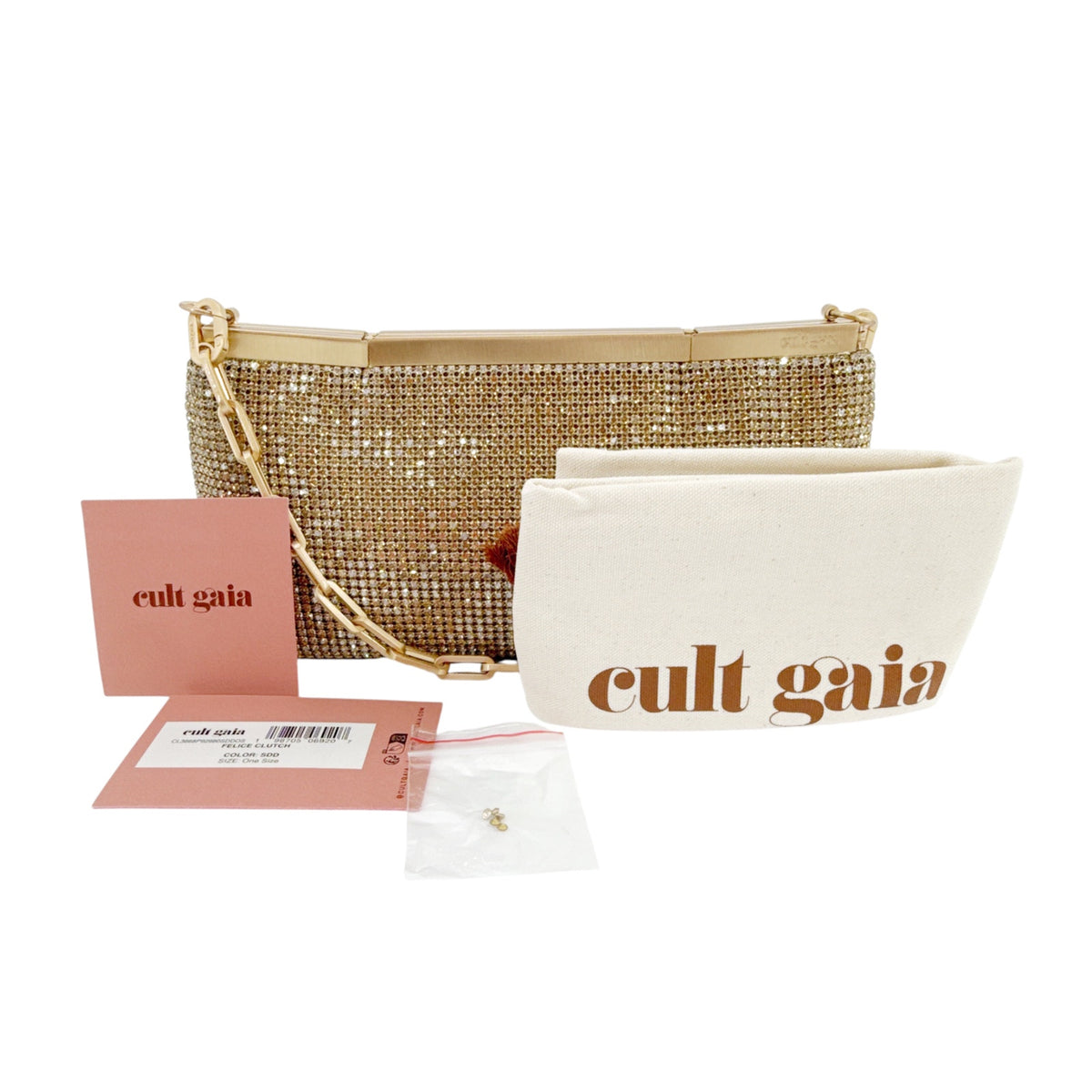 CULT GAIA Felice Clutch Bag in Sand Dollar