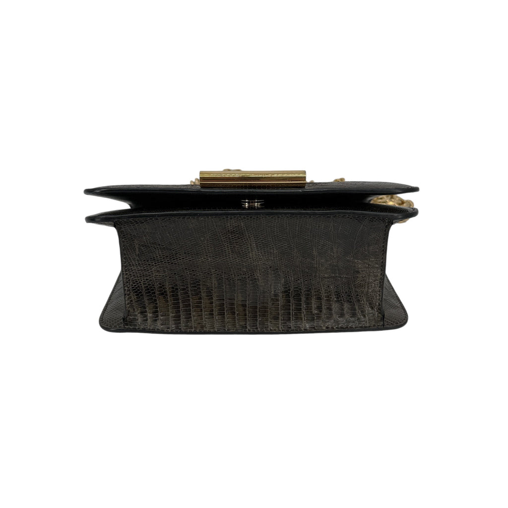 TOM FORD Tara Chain Tejus Lizard Shoulder Bag