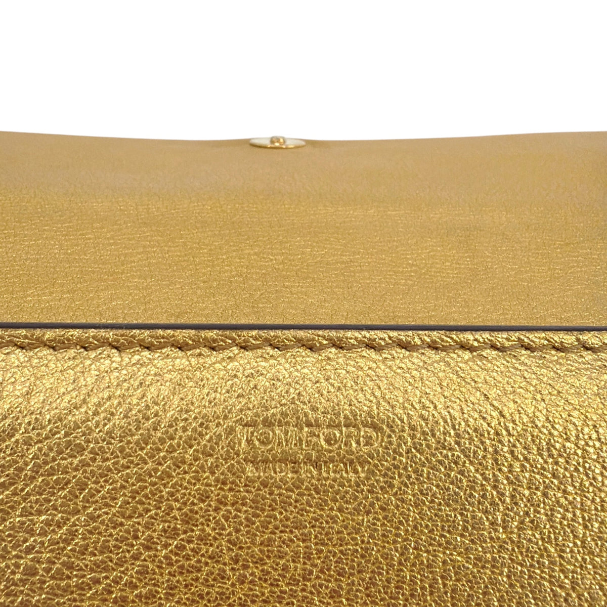 TOM FORD Jennifer Metallic Zip Clutch Bag Golden
