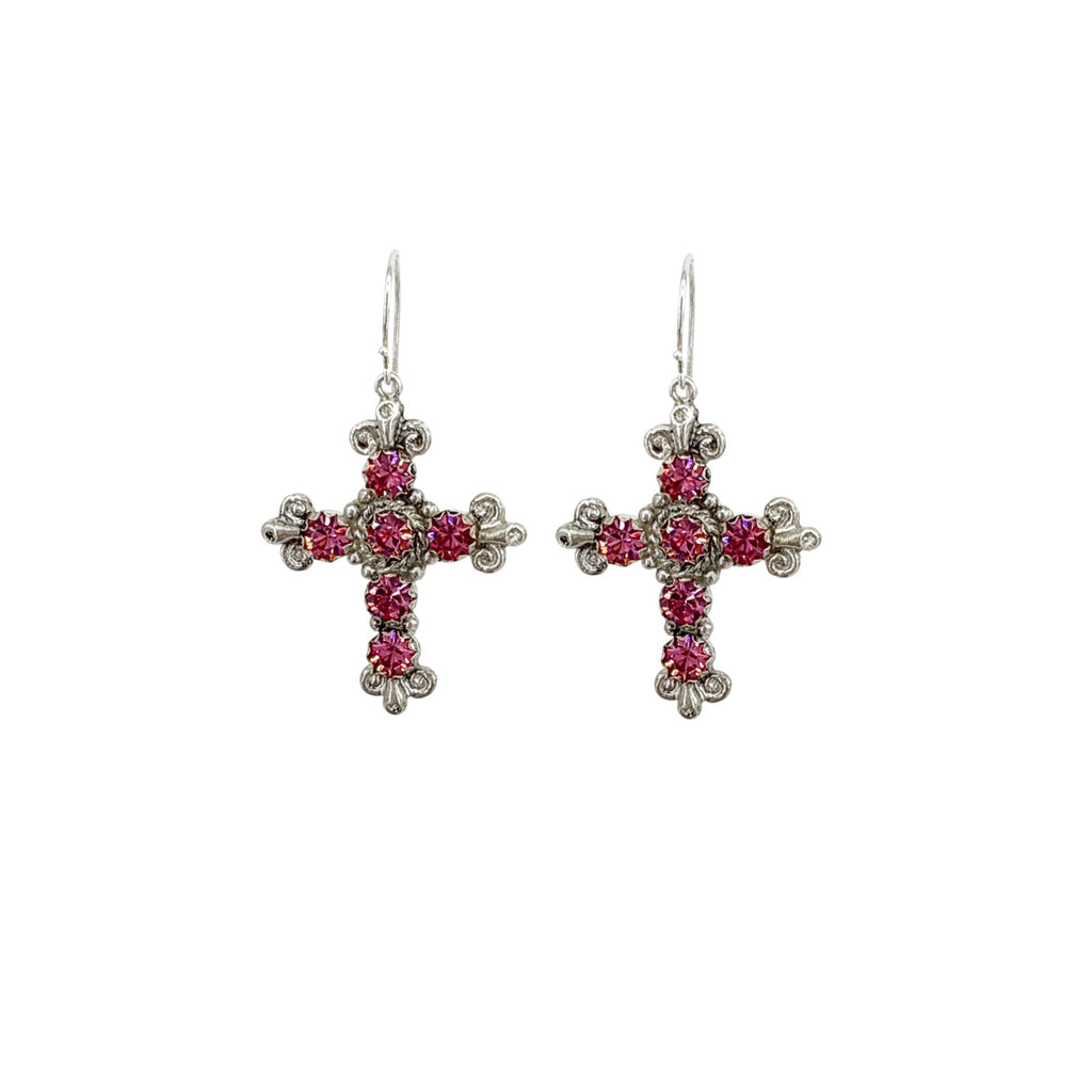 VIRGINS SAINTS & ANGELS VSA Addie Earrings Silver & Fuchsia Pink
