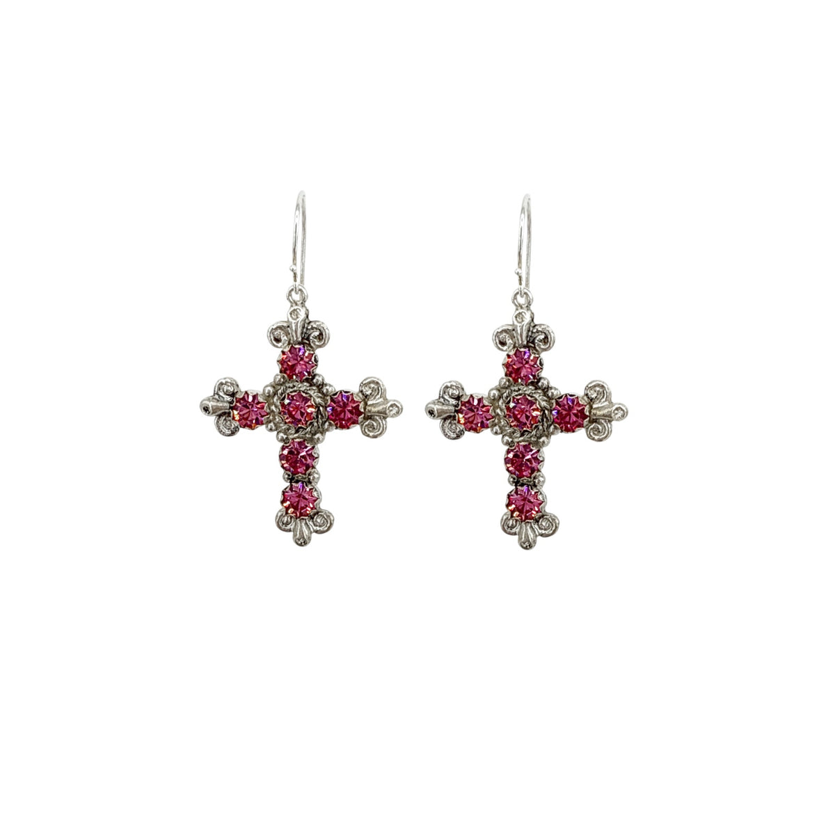 VIRGINS SAINTS & ANGELS VSA Addie Earrings Silver & Fuchsia Pink
