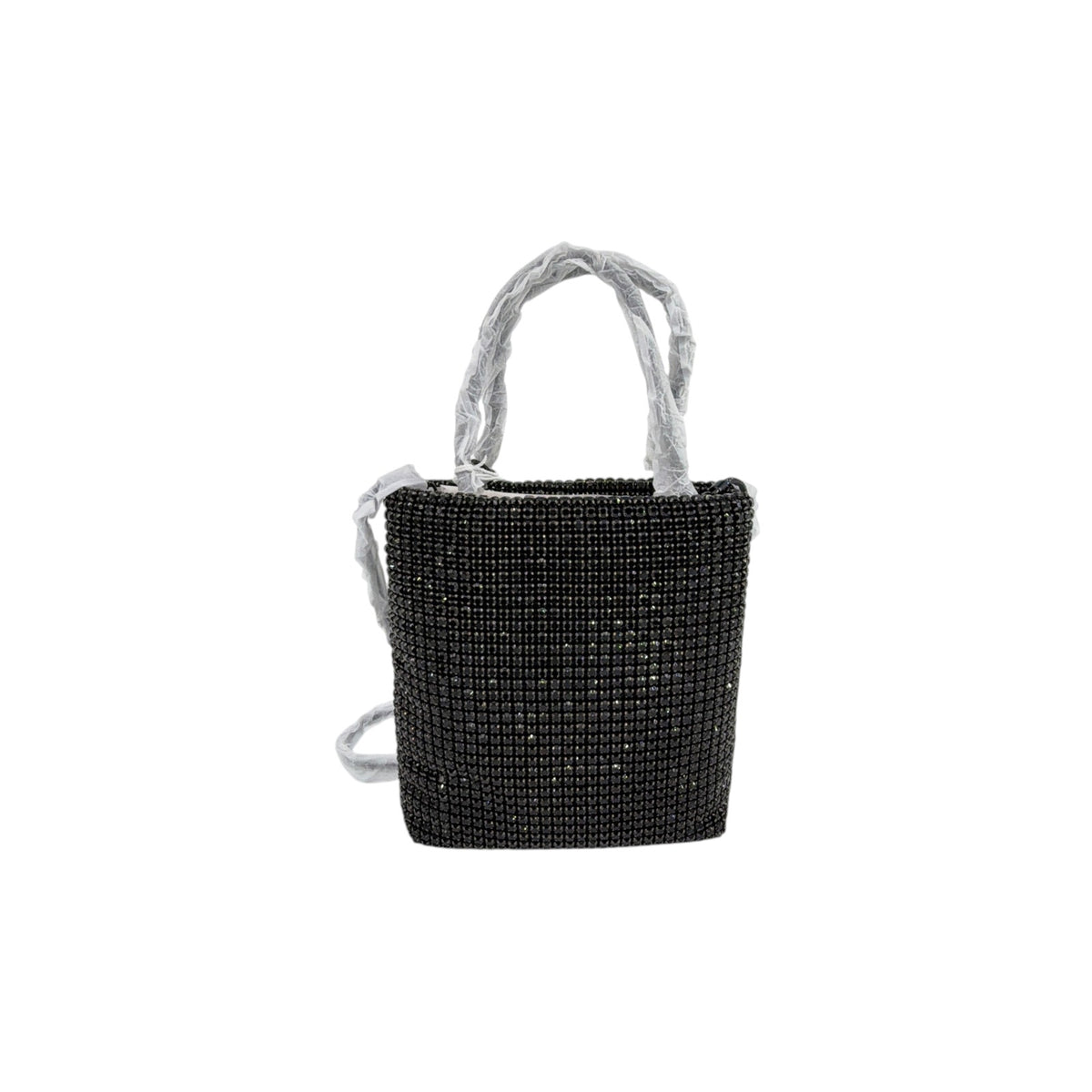 TORY BURCH Night Owl Crystal Embellished Mini Tote in Black