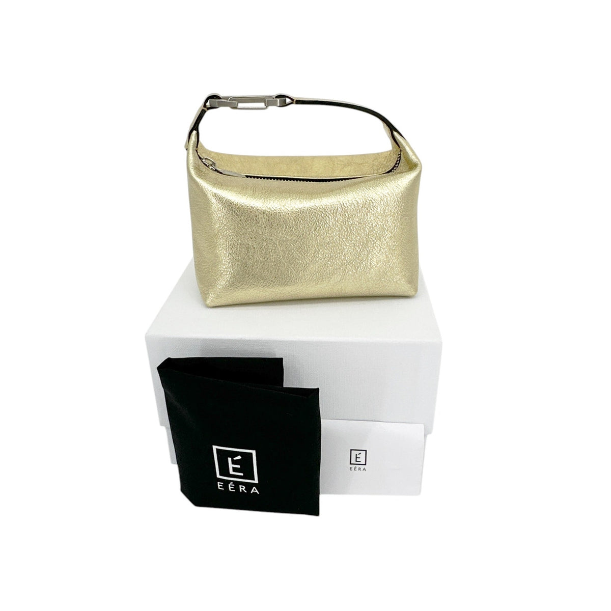 EERA Metallic Moon Bag in Laminated Gold
