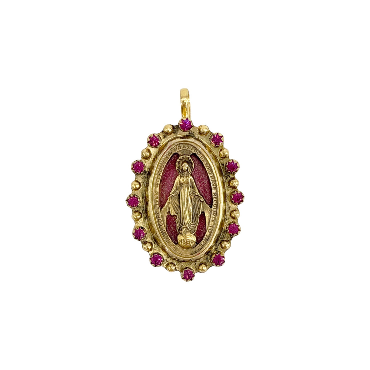 VIRGINS SAINTS & ANGELS VSA Milagrosa Medallion in Pink & Gold