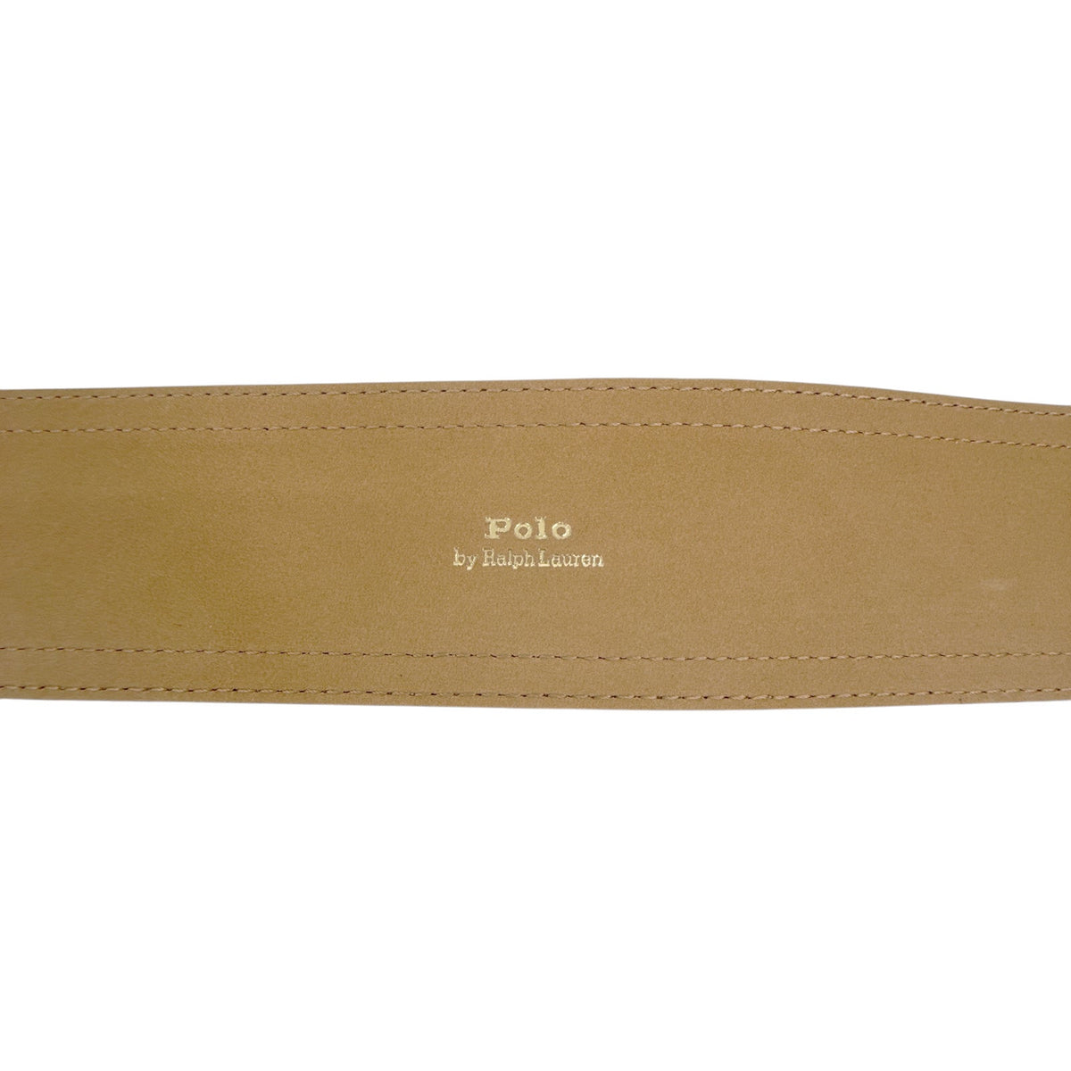 POLO RALPH LAUREN Elongated-Buckle Leather Belt in Cuoio & Silver M