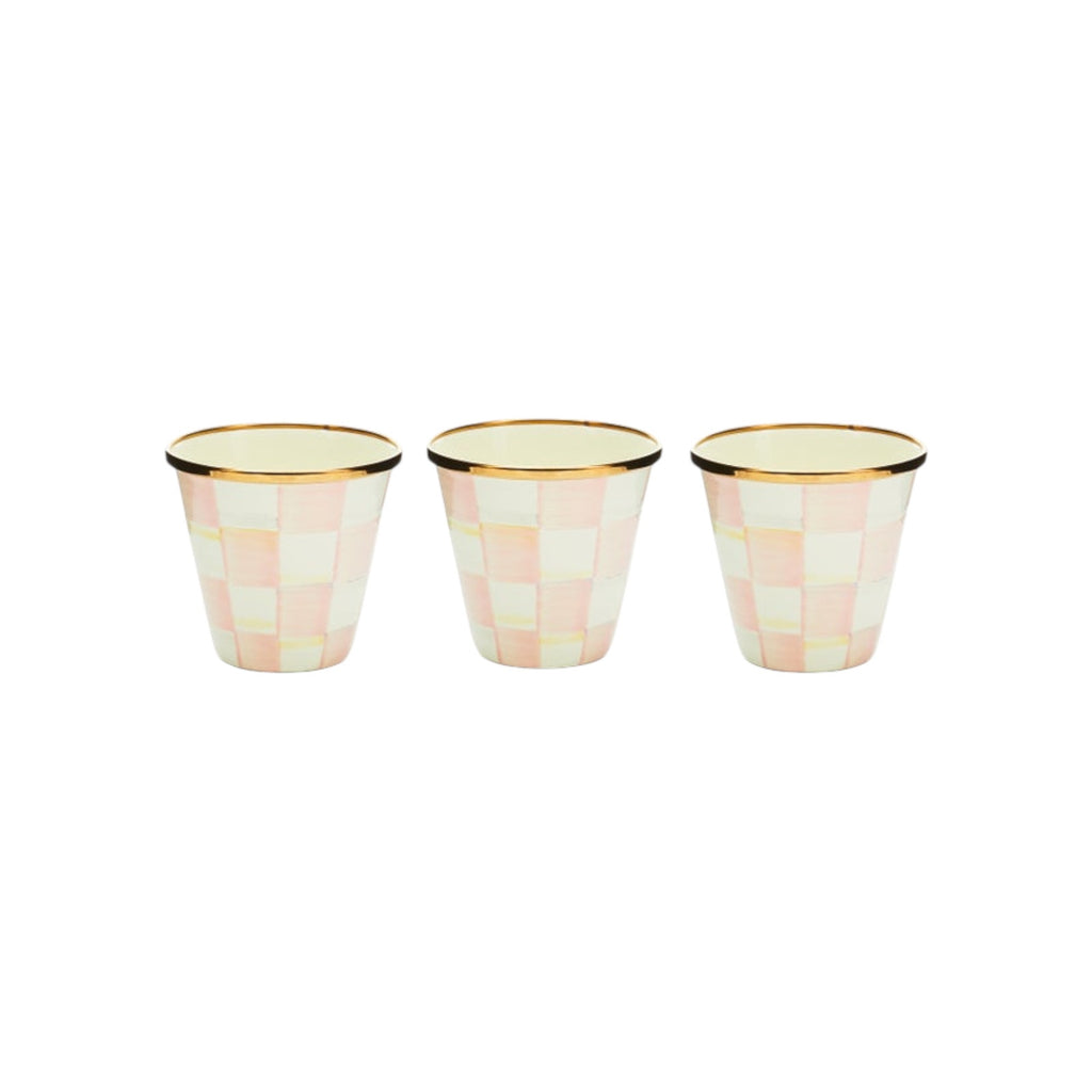 MACKENZIE-CHILDS Herb Pots in Rosy Check Set of 3
