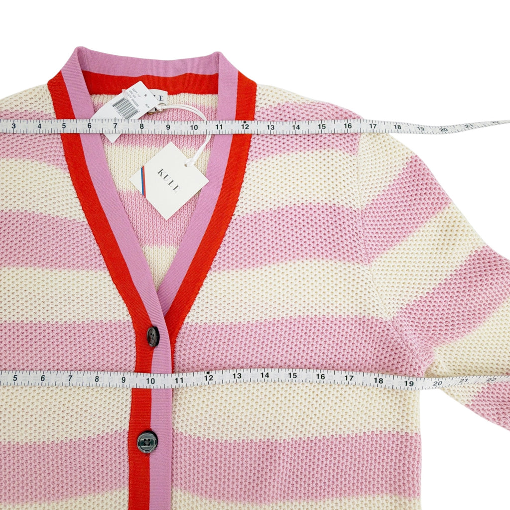 KULE The Raven Cardigan in Cream & Pink M