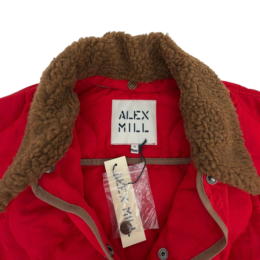 ALEX MILL Wembley Quilted Jacket In Red S