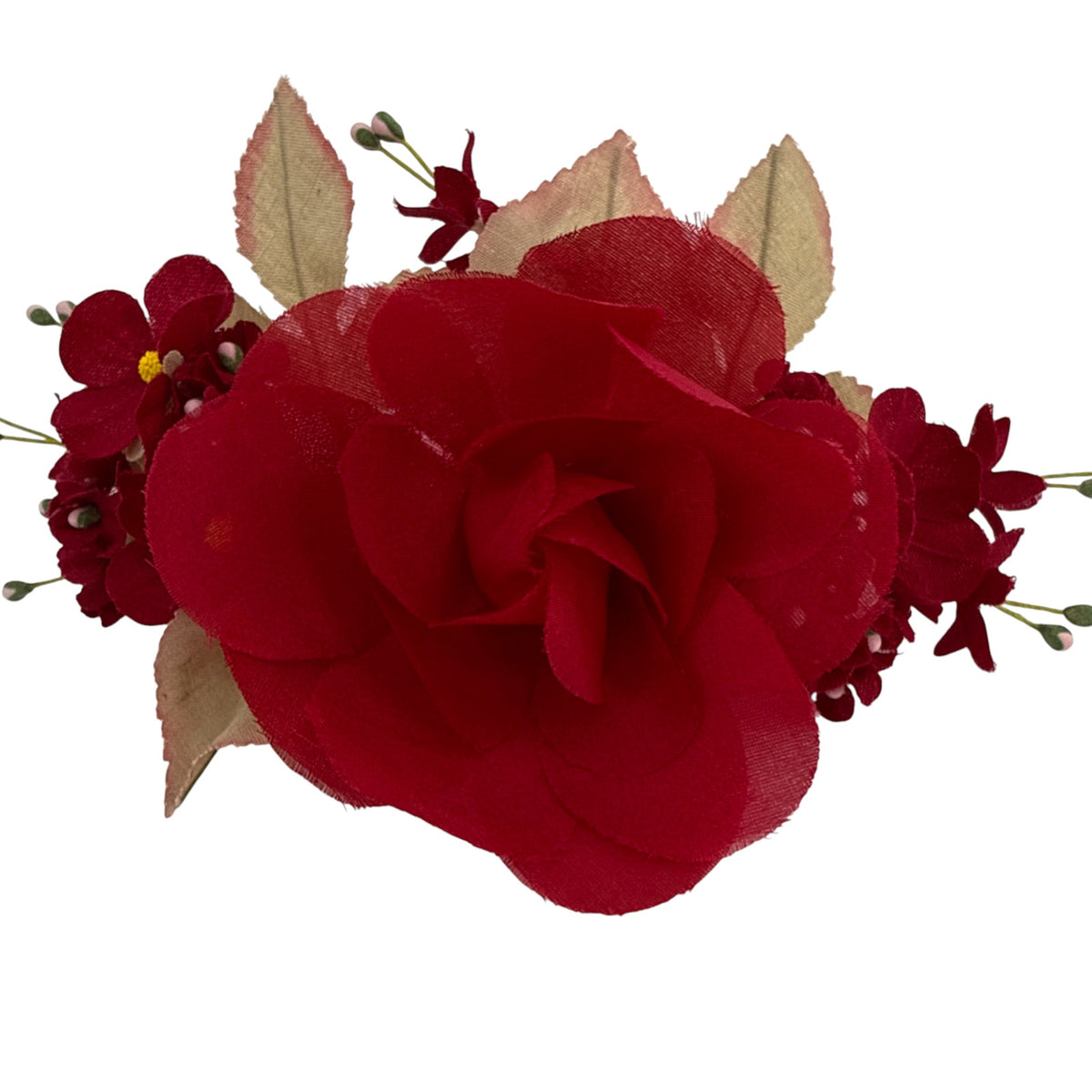 Gucci Silk Floral Brooch in Red