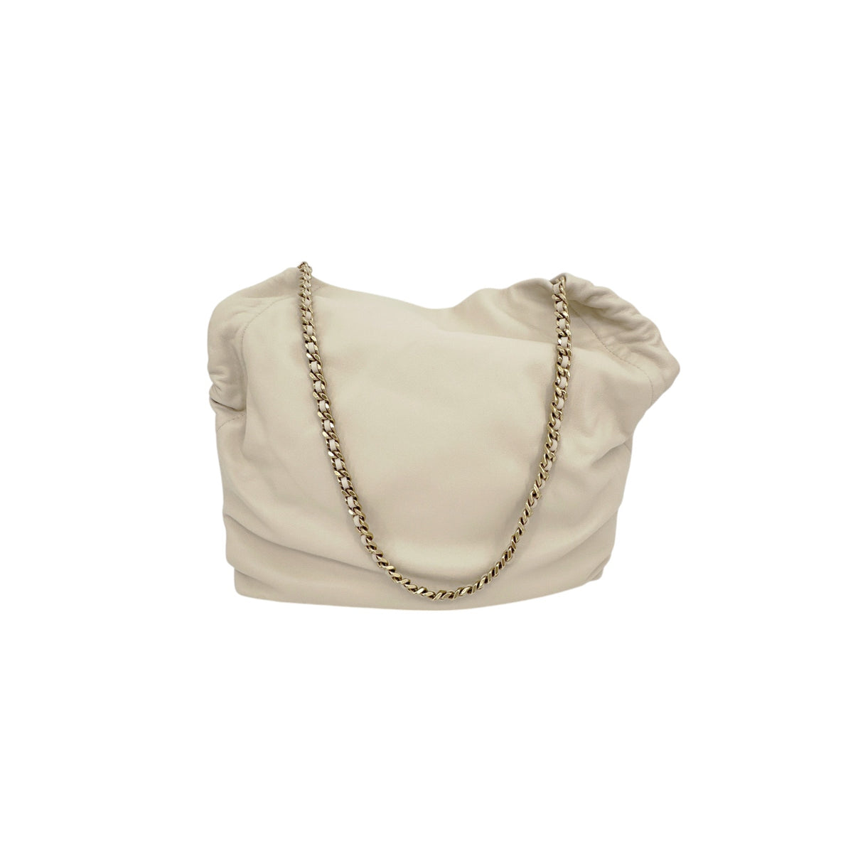 VERONICA BEARD Leather Slouch Bag in Ivory