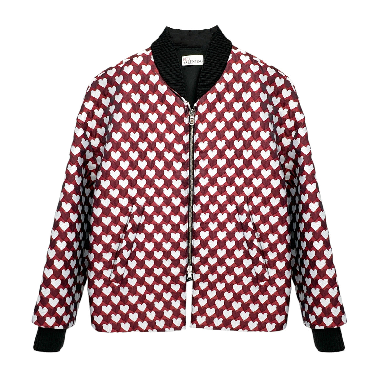 REDVALENTINO Jacquard Heart Bomber Jacket XS