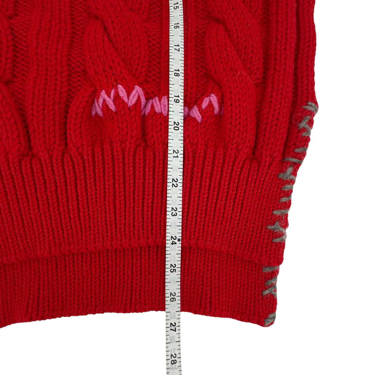 MARNI Cable Knit Wool Vest in Red IT36