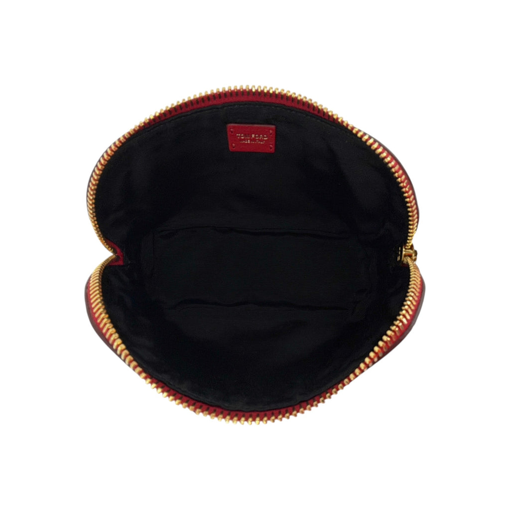 TOM FORD Leather Cosmetic Case Pouch Bag in Red
