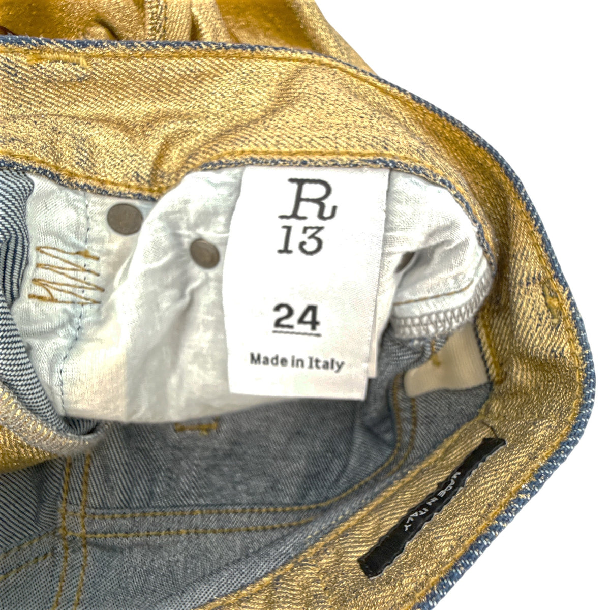 R13 Boyfriend Jean in Gold Indigo 24