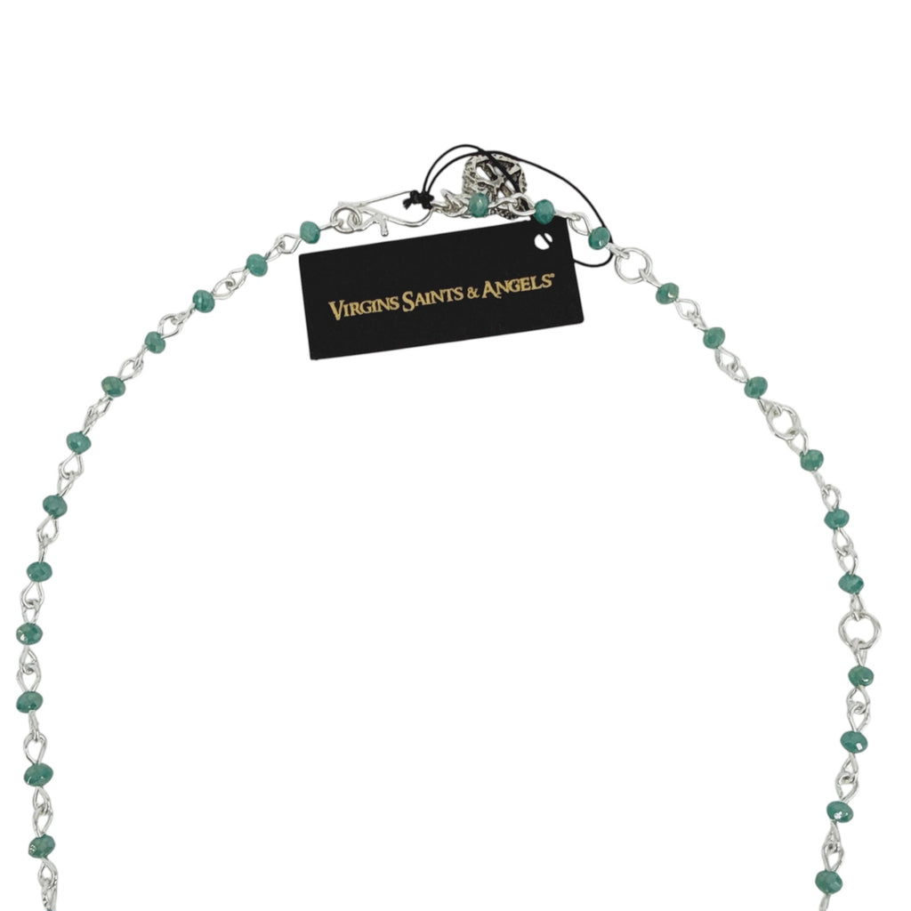 VSA Retablo Guadalupe Rosary Necklace Silver & Turquoise