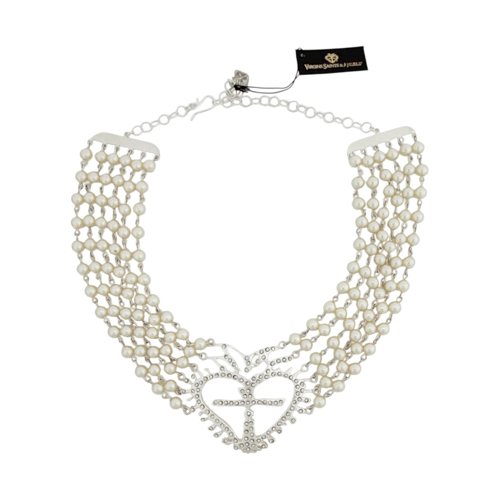 VSA La Queen Collar Pearl & Silver