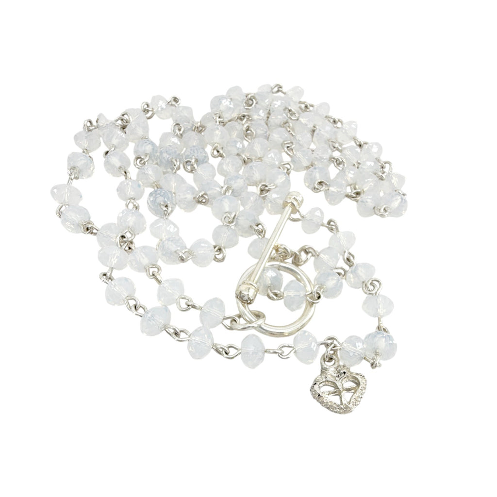 VIRGINS SAINTS & ANGELS VSA Delfina Rondelle White Opal & Silver