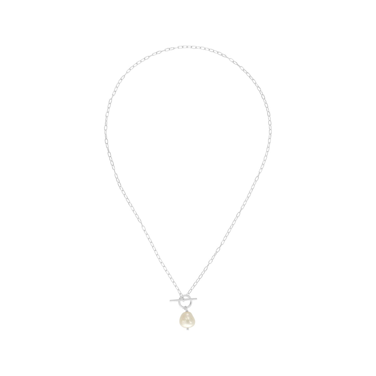 SILPADA Center Attention Silver Freshwater Pearl Necklace