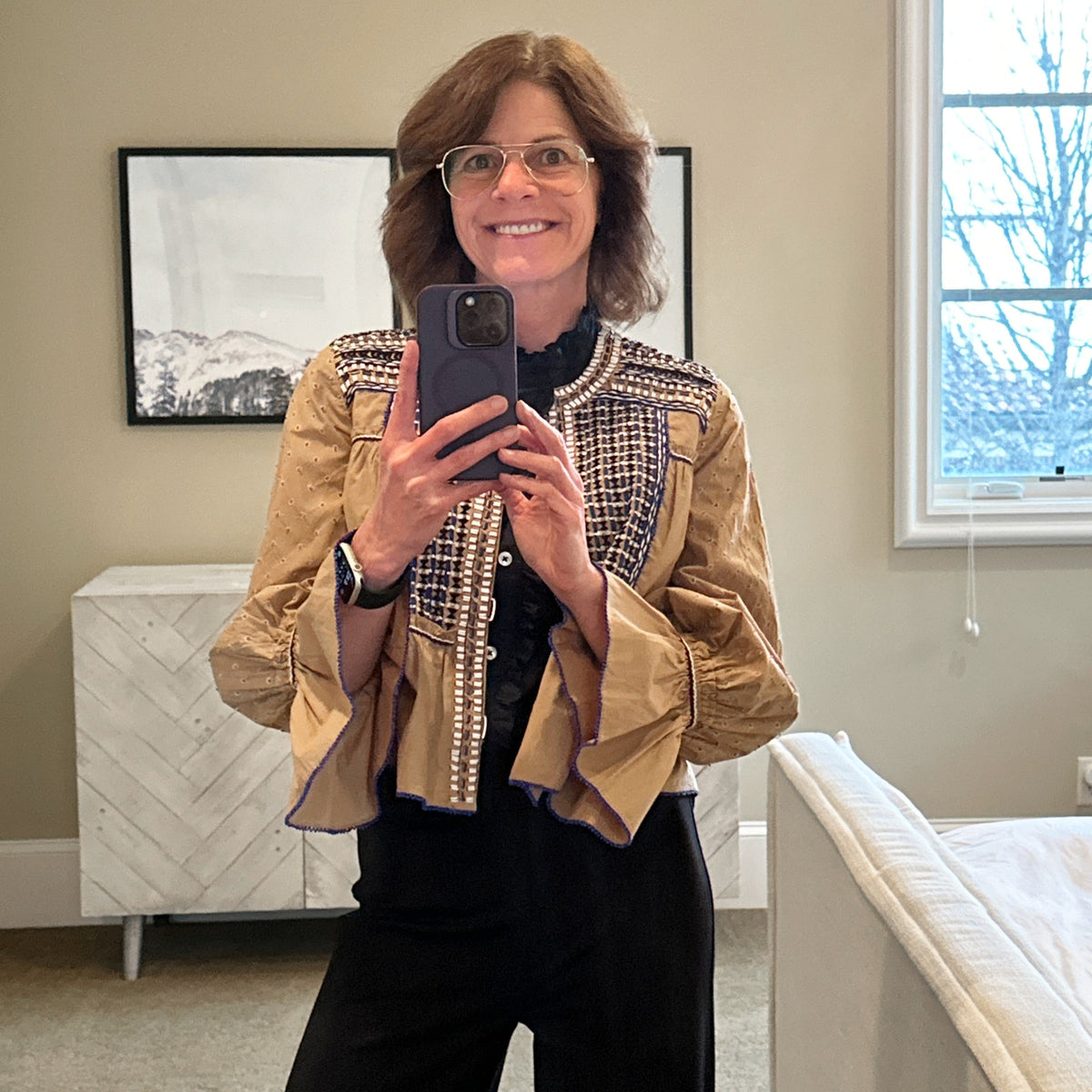 VERONICA BEARD Mckenzie Embellished Jacket in Camel S