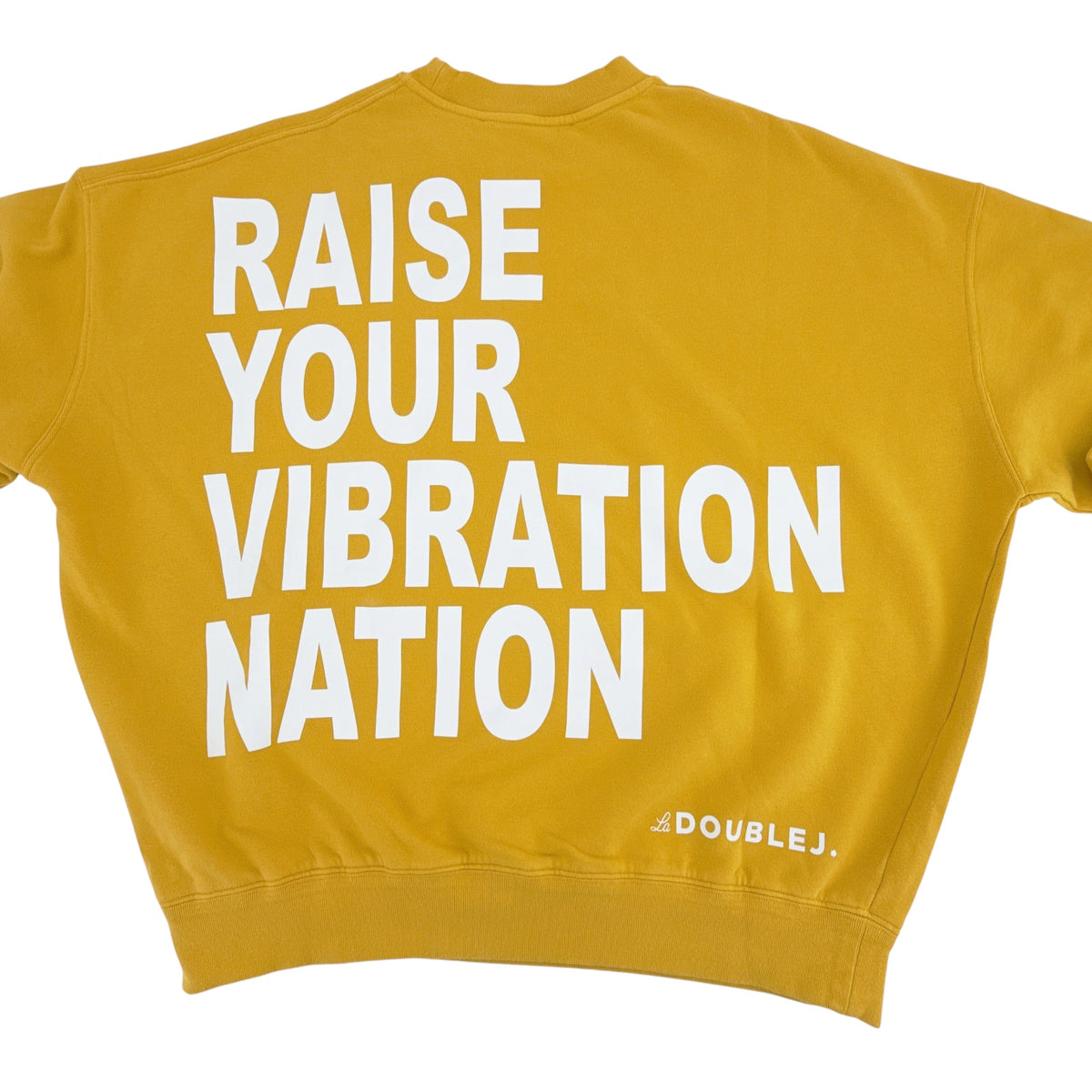 La DOUBLEJ Off Court Sweatshirt "Raise Your Vibration Nation" in Dark Mustard