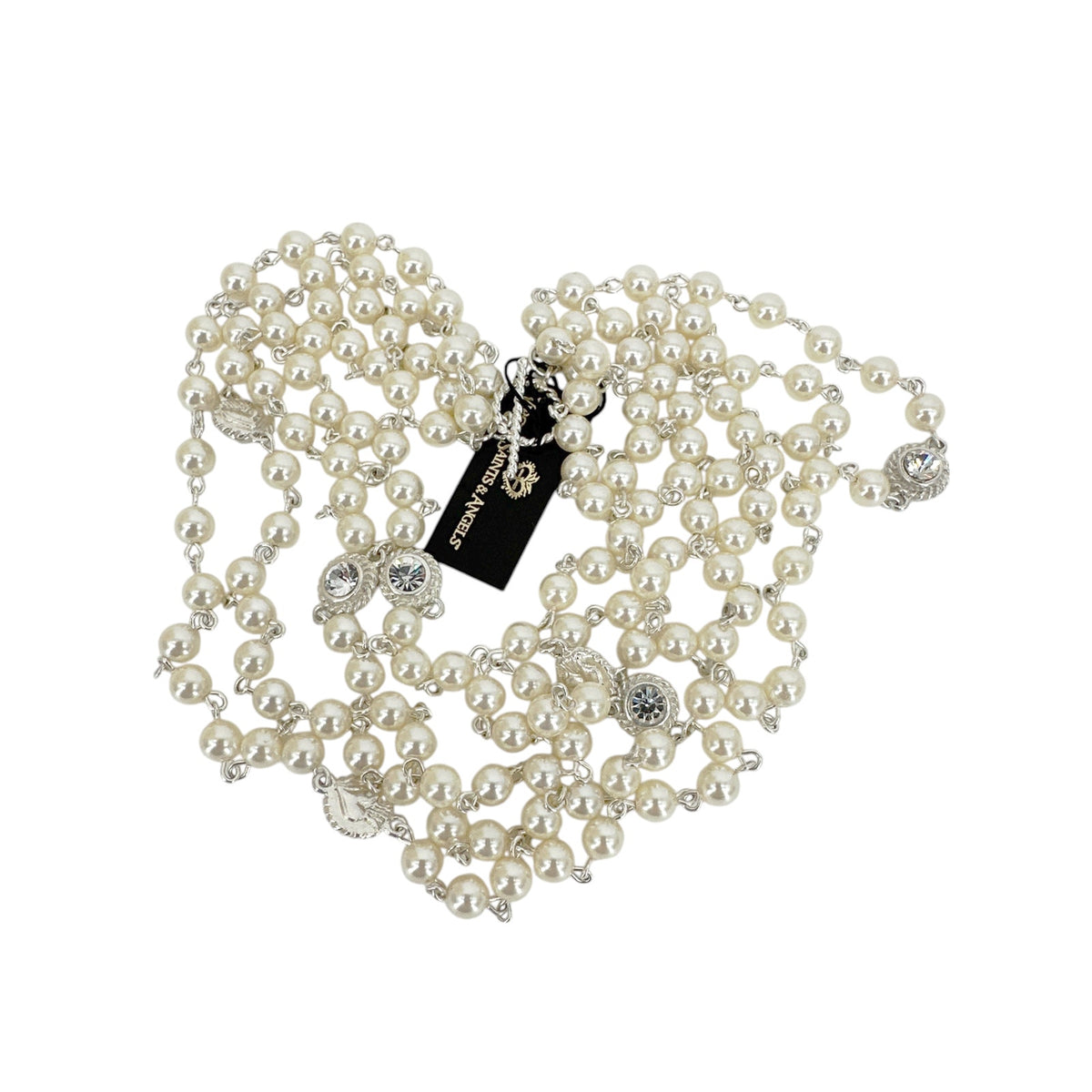 VSA Magdalena Necklace 6mm Cream Pearl in Silver