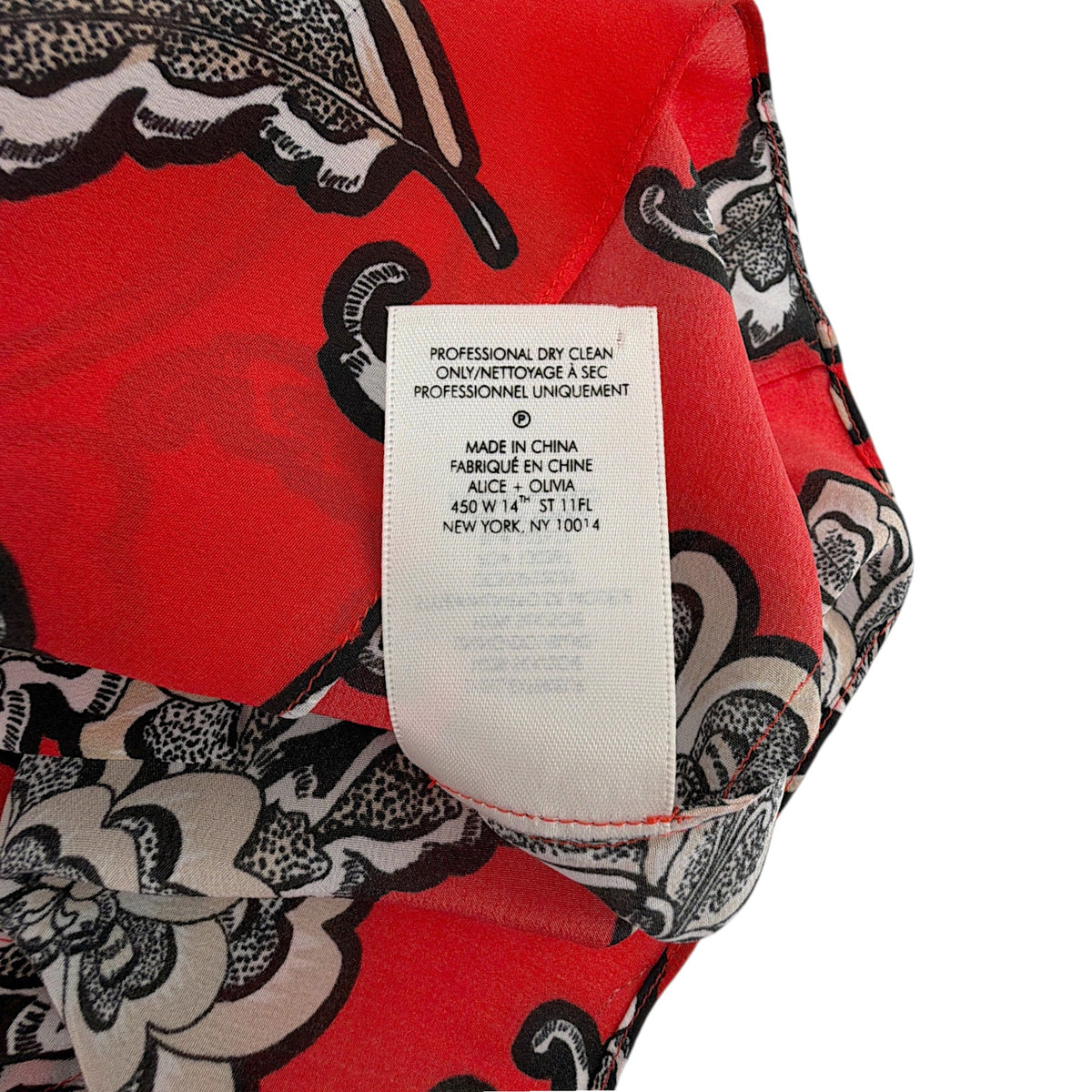 ALICE+OLIVIA Martel Silk Blouse in Landmark S