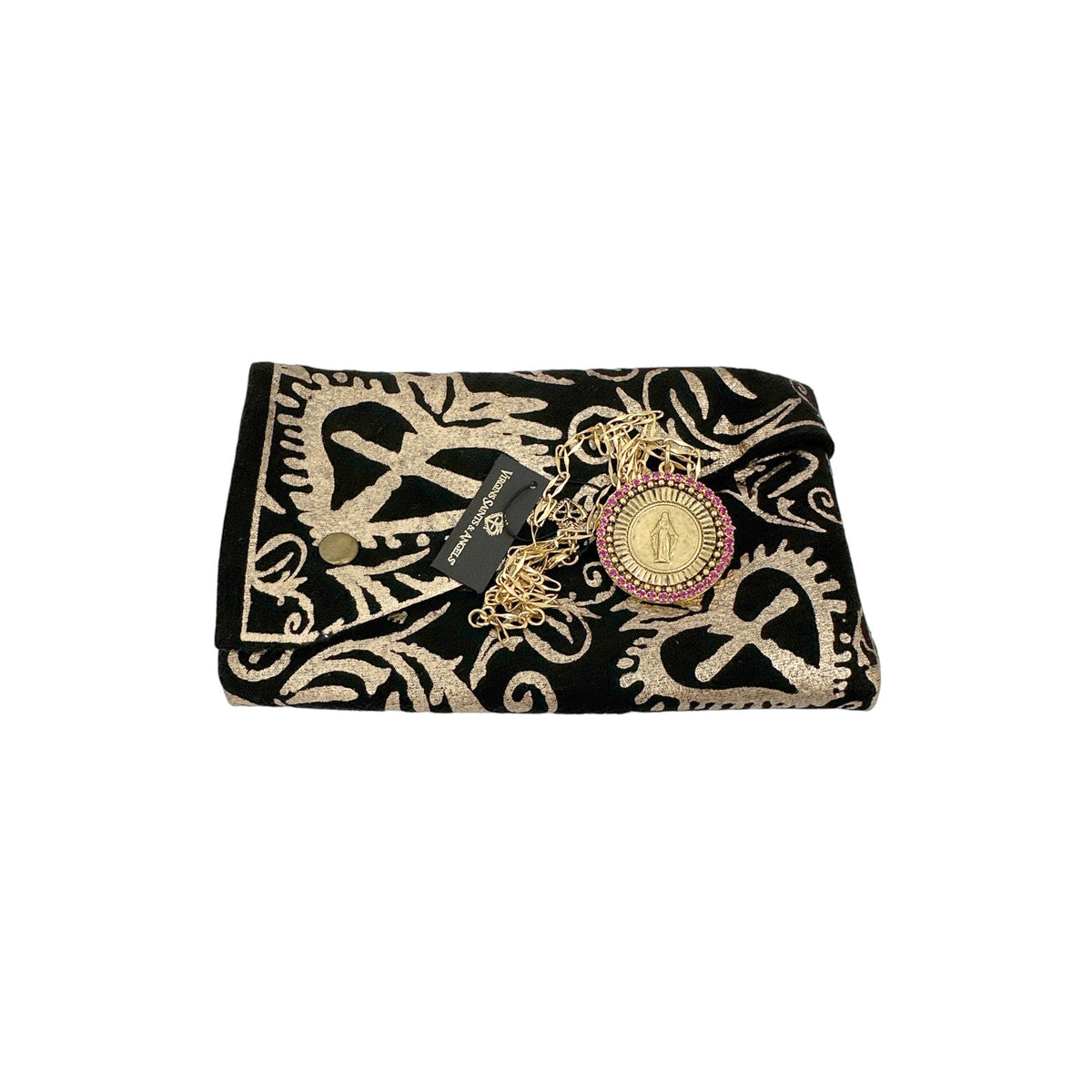 VSA Disco Virgin Charm Necklace Gold & Fuchsia