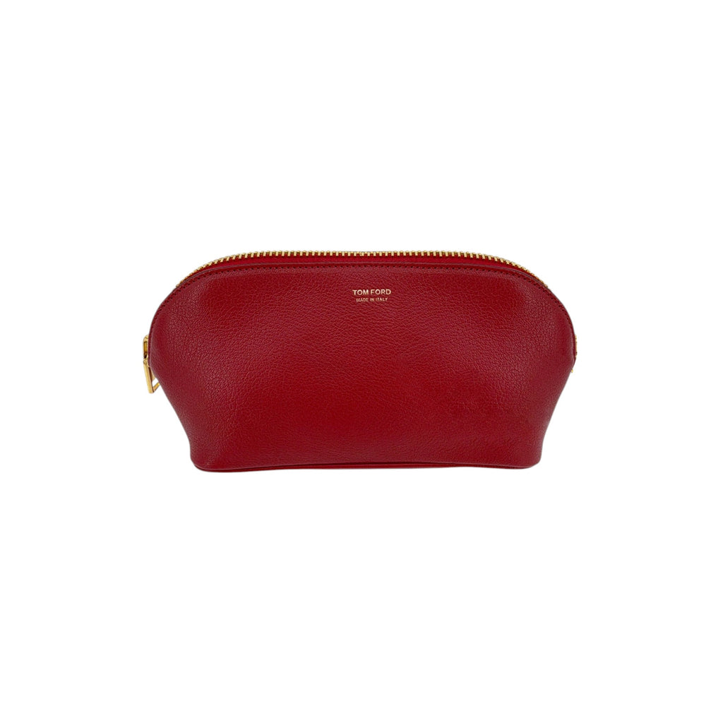 TOM FORD Leather Cosmetic Case Pouch Bag in Red