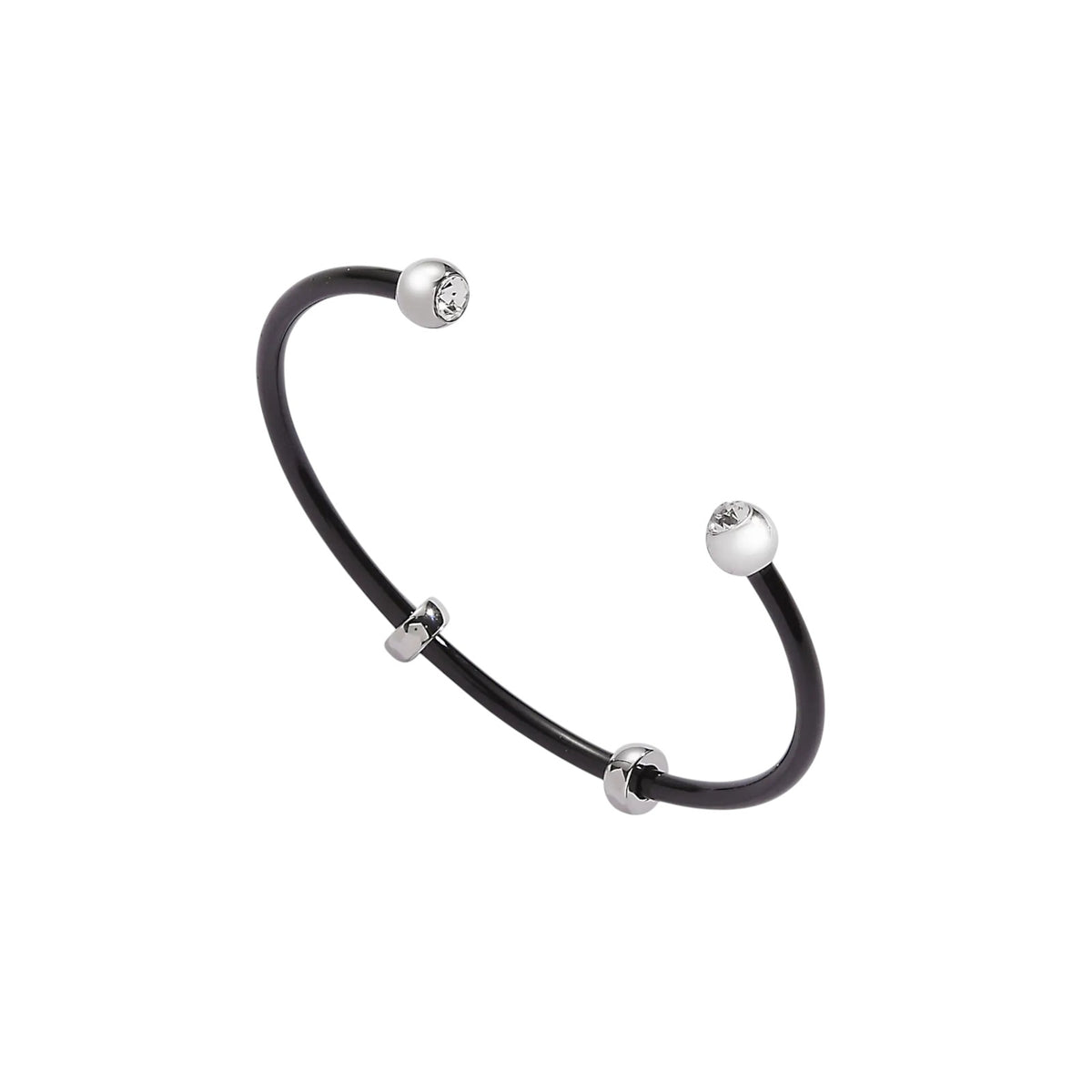 ALEX+ANI Bezel Stone Enamel Cuff Black