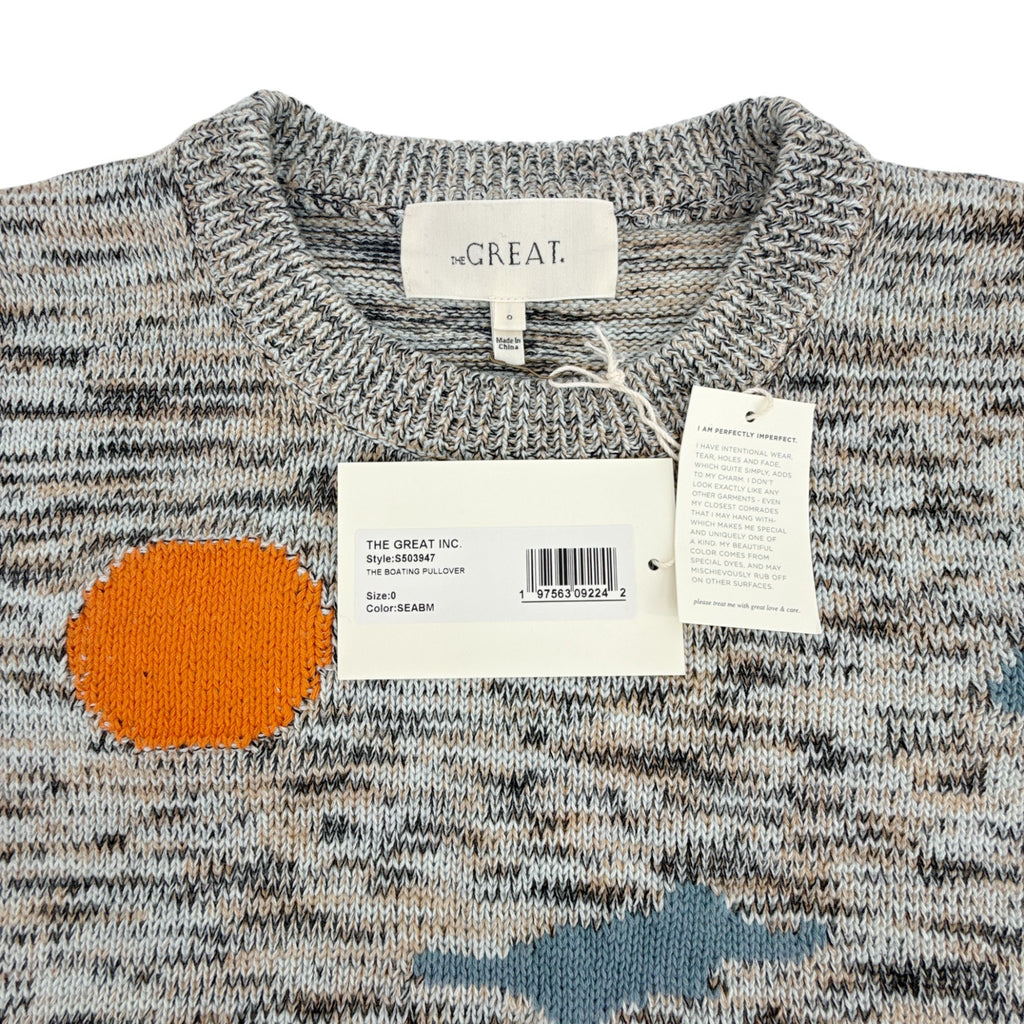 THE GREAT. The Boating Pullover. Sea Breeze Multi 0|XS