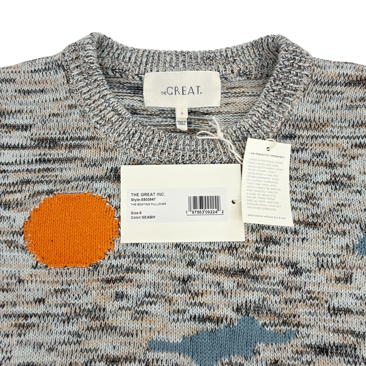 THE GREAT. The Boating Pullover. Sea Breeze Multi 0|XS