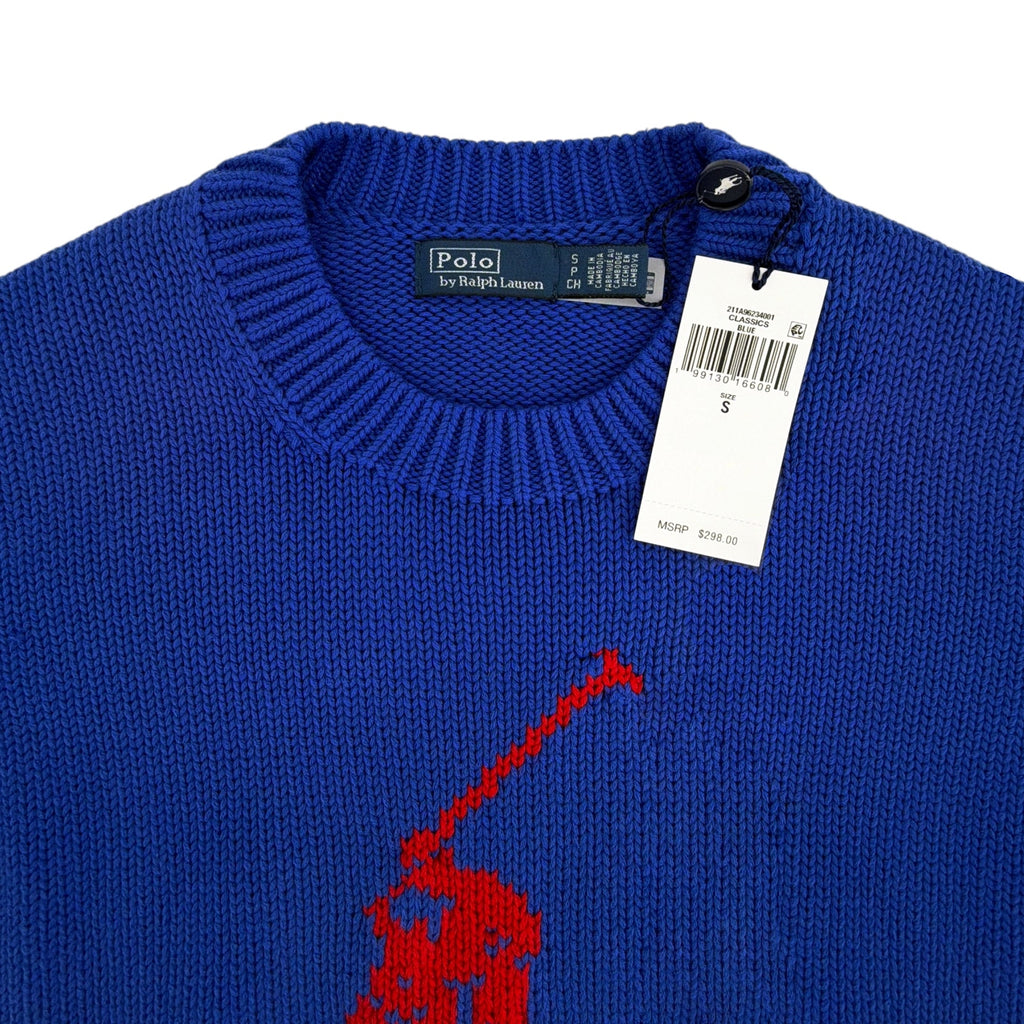 POLO RALPH LAUREN Long Sleeve Crew Neck Pullover in Bright Royal S