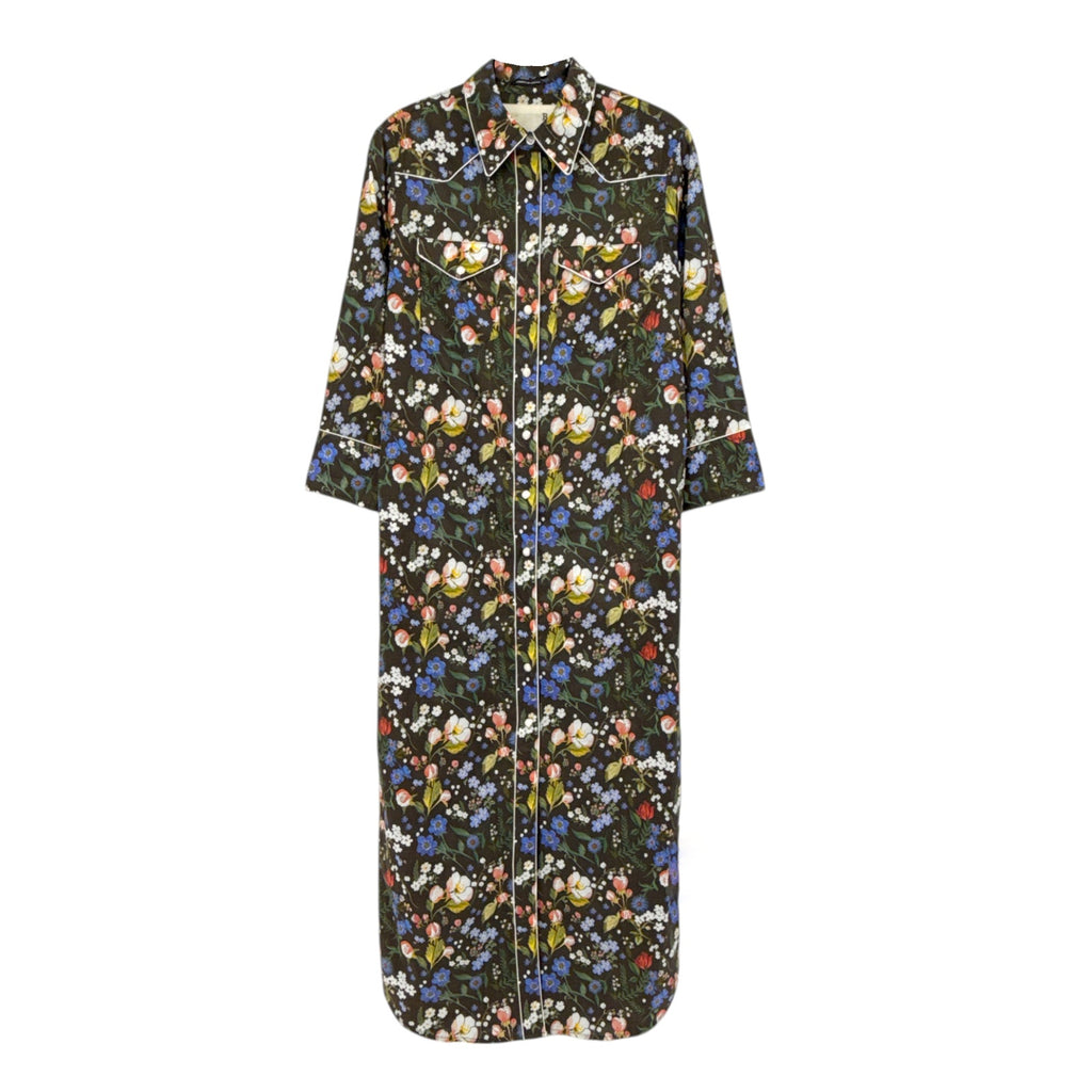R13 x LIBERTY of LONDON Cowboy Dress in Black Floral S