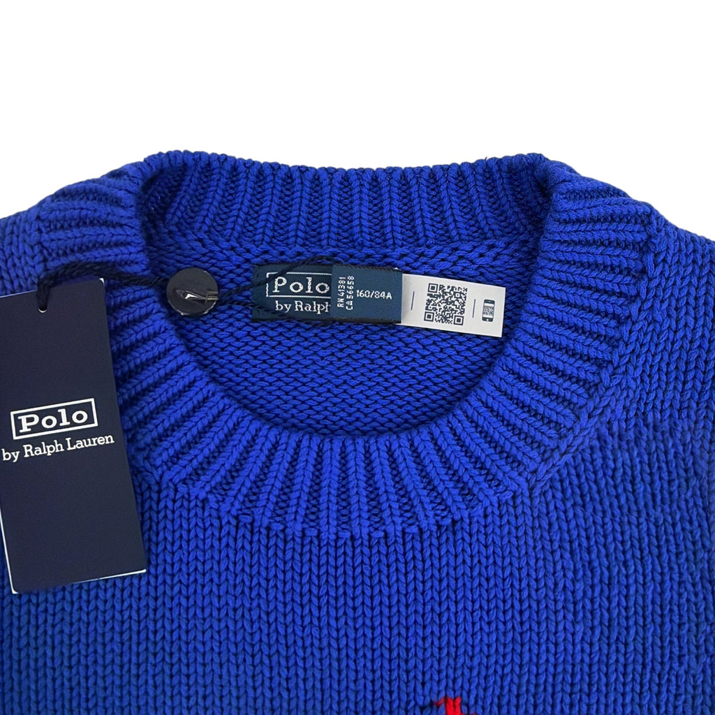 POLO RALPH LAUREN Long Sleeve Crew Neck Pullover in Bright Royal S