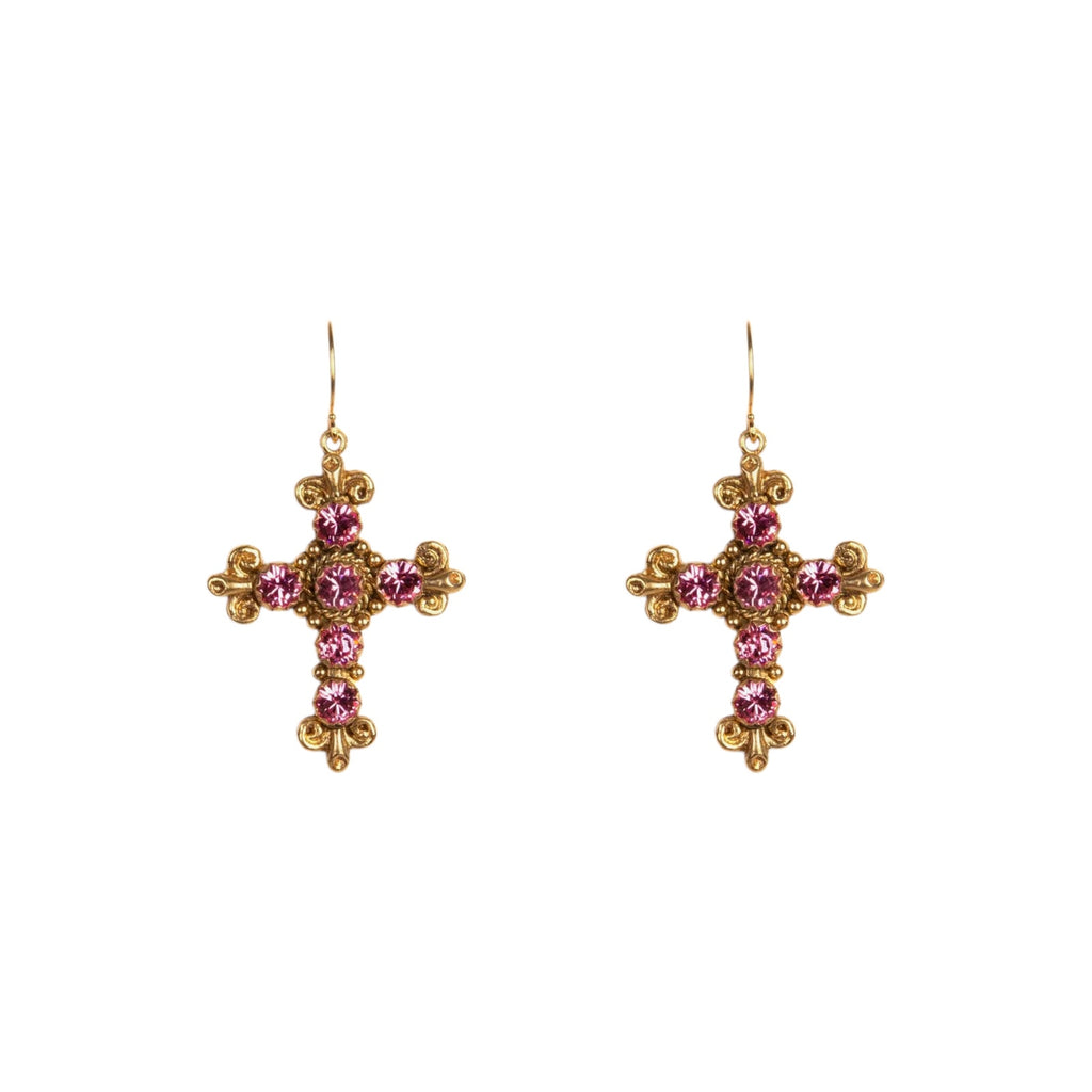 VIRGINS SAINTS & ANGELS VSA Addie Earrings Gold & Fuchsia Pink