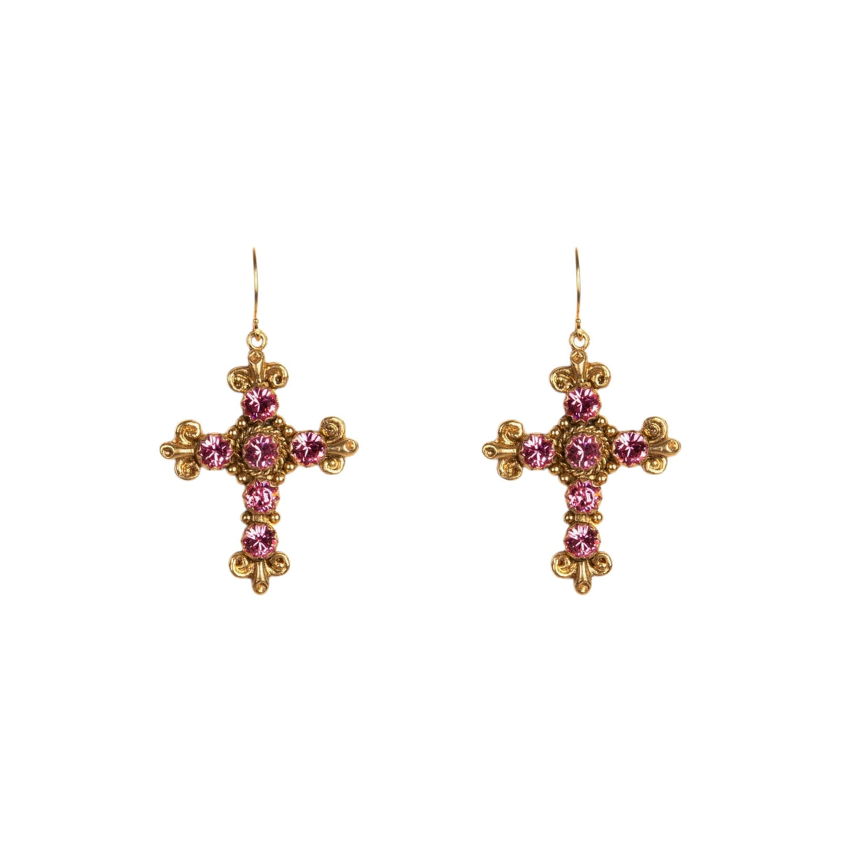VIRGINS SAINTS & ANGELS VSA Addie Earrings Gold & Fuchsia Pink