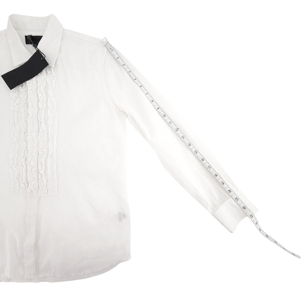 NILI LOTAN Nathael Ruffle Shirt in Ivory S