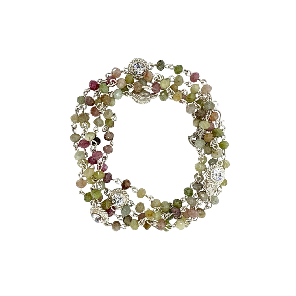 VSA Wrap Precious Sapphire Beads in Silver