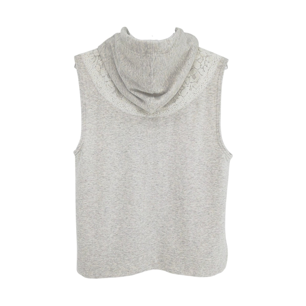 ANTHROPOLOGIE Daily Practice Sleeveless Lace Detail Hoodie S