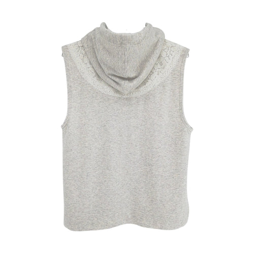 ANTHROPOLOGIE Daily Practice Sleeveless Lace Detail Hoodie S
