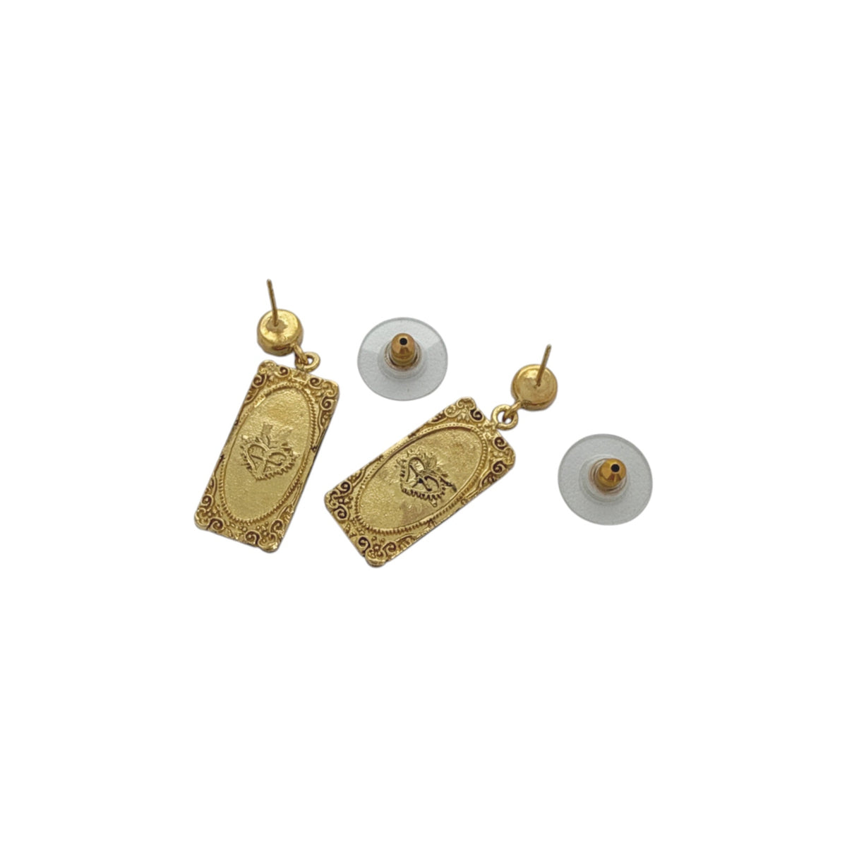 VIRGINS SAINTS & ANGELS VSA Retablo Rectangular Framed Earrings in Gold