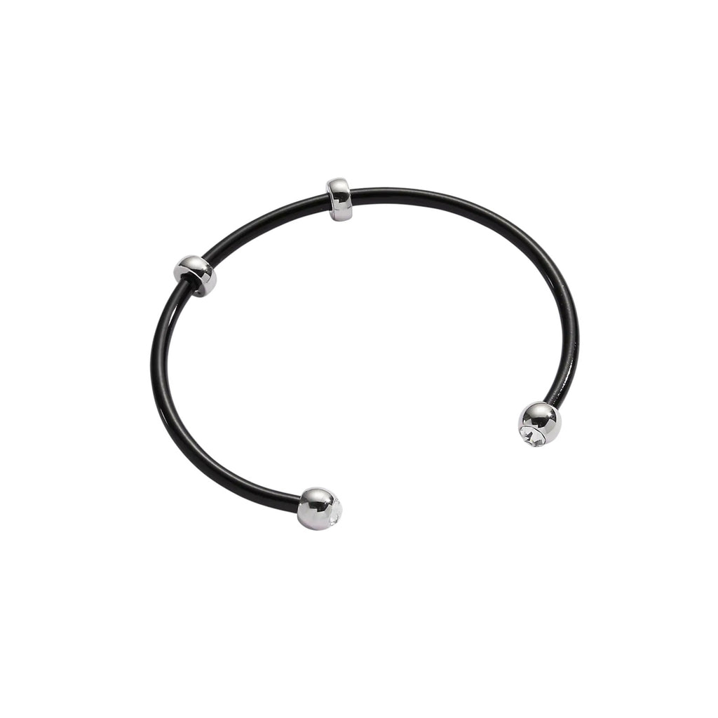 ALEX+ANI Bezel Stone Enamel Cuff Black
