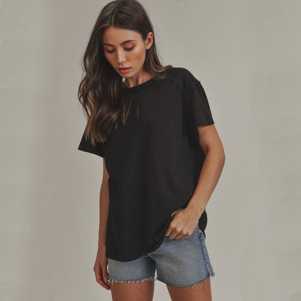 AEMI+CO Junie Top Tee in Black M