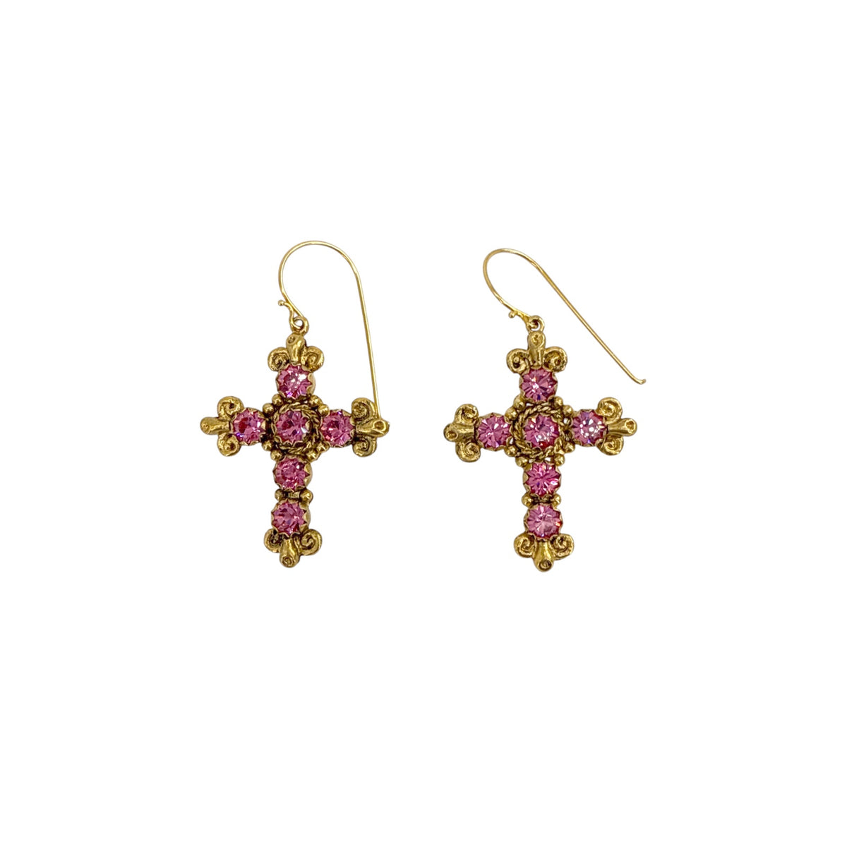 VIRGINS SAINTS & ANGELS VSA Addie Earrings Gold & Fuchsia Pink