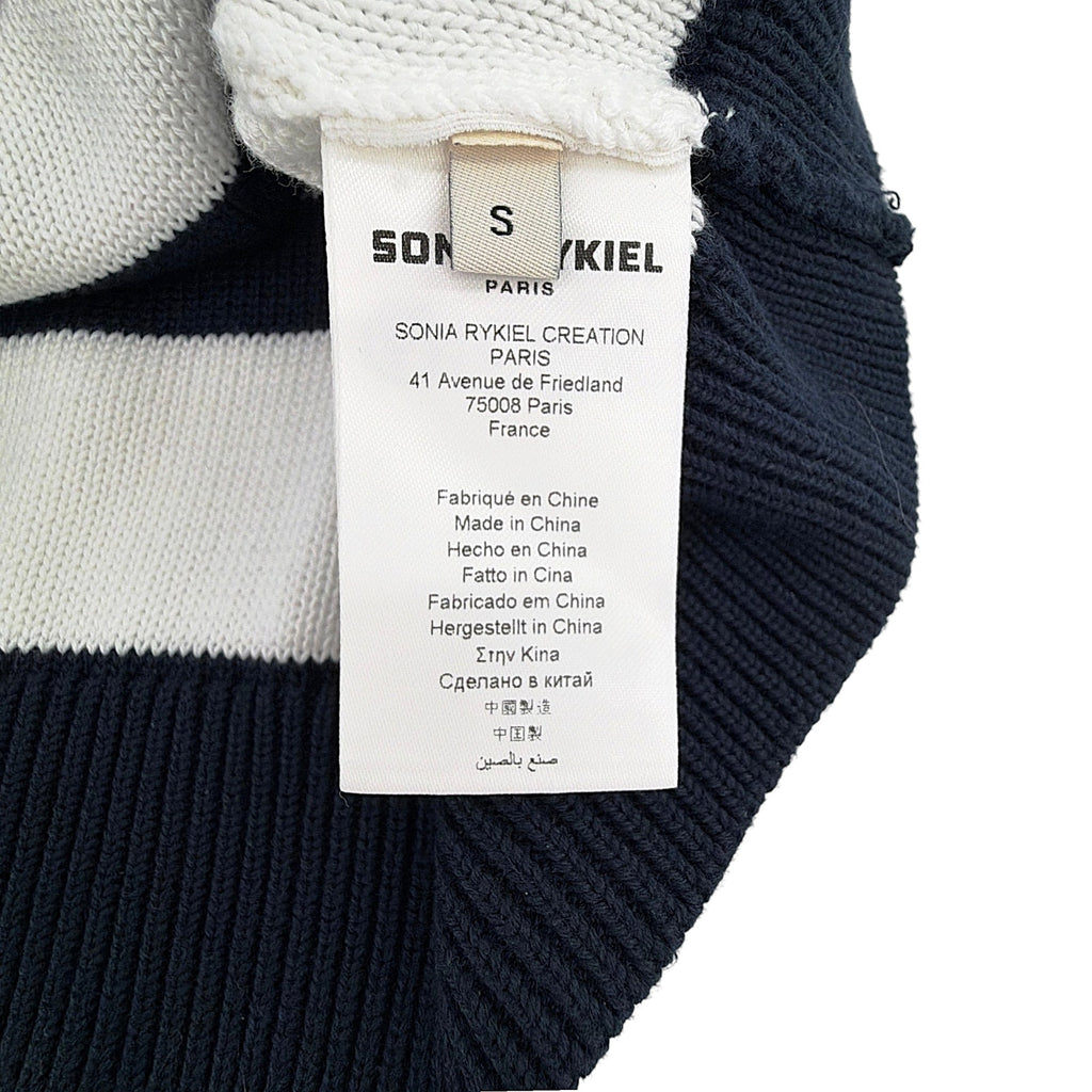 SONIA RYKIEL Pull Rayure Signature Sweater in Blue & White S