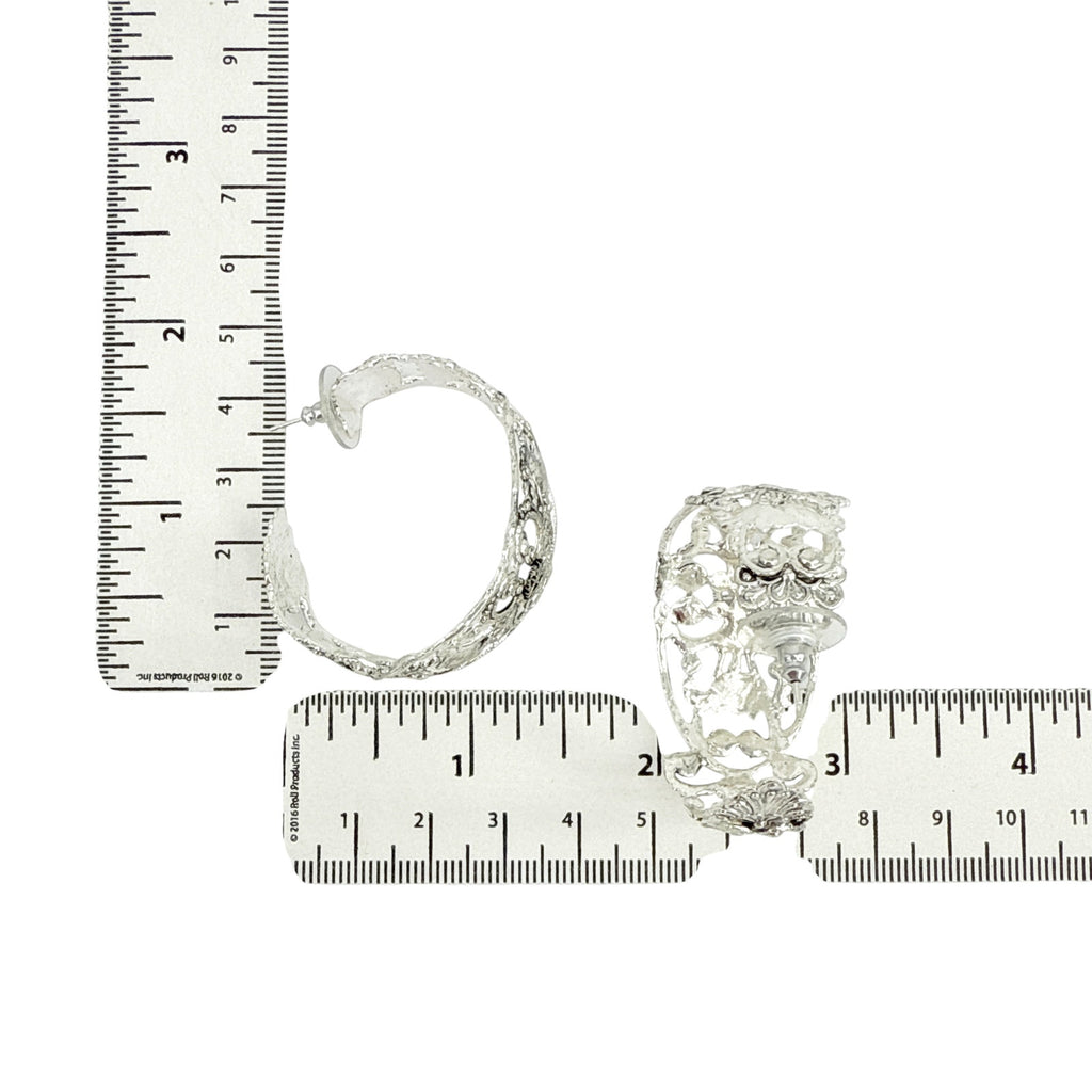 VSA Antigua Wide Hoop Post Earrings in Silver