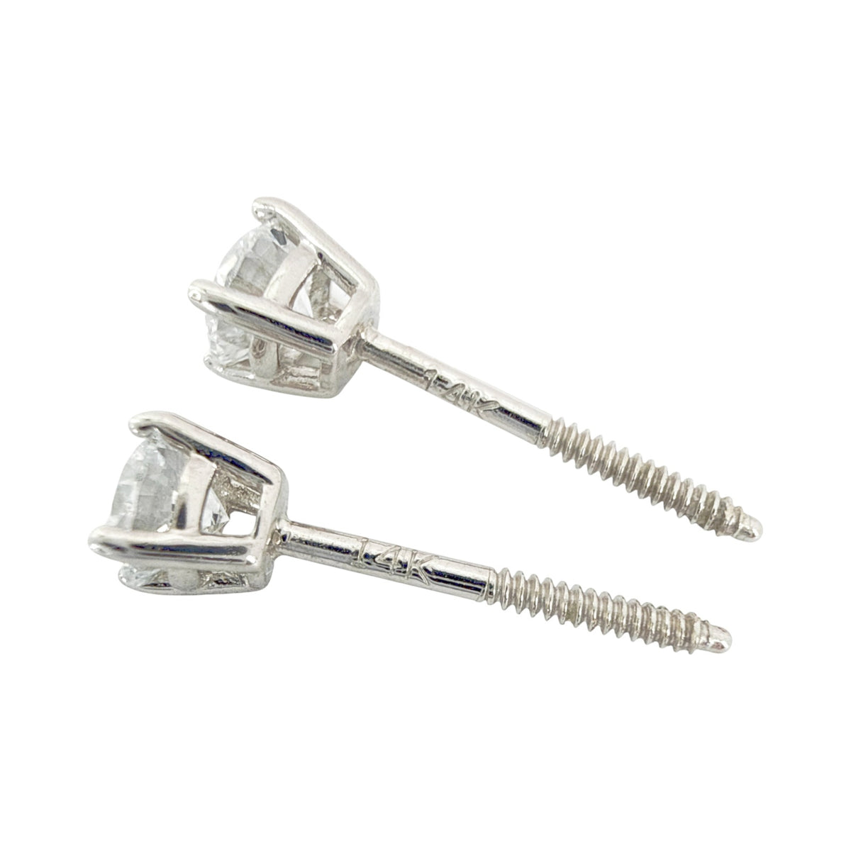 DIAMOND Certified Lab-Grown Solitaire Stud Earrings .5 CTW in 14k White Gold